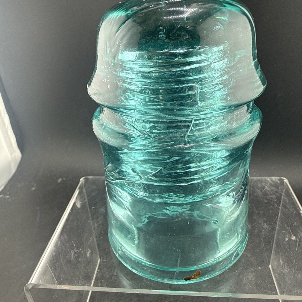 Vintage AM Tel & Tel Co 38 Aqua Glass Threaded Telegraph Telephone Insulator - Picture 4 of 8
